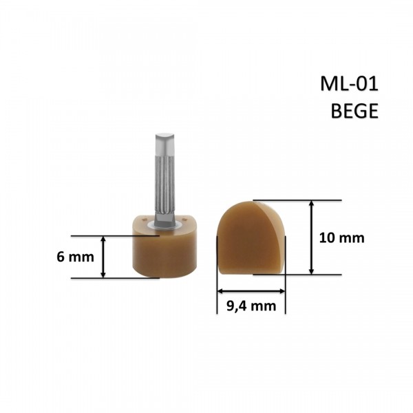 Taco ML-01 Meia Lua Bege 10x9,4x6 mm - Pacote com 10 Pares