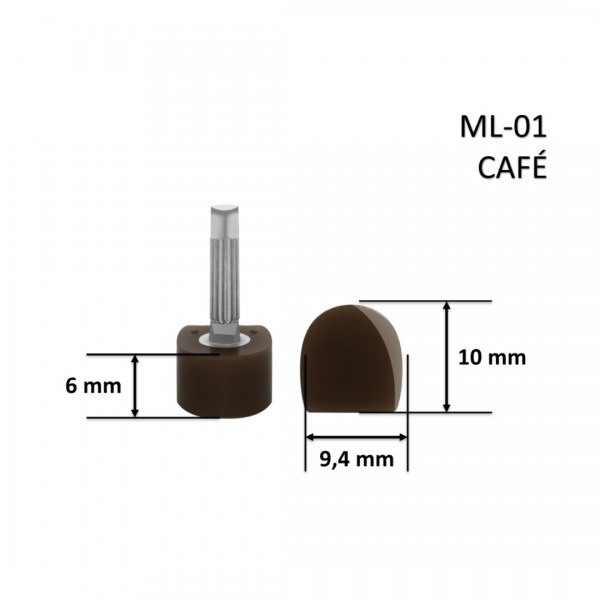 Taco ML-01 Meia Lua Café 10x9,4x6 mm - Pacote com 10 Pares
