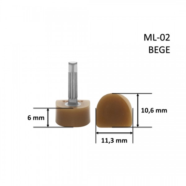 Taco ML-02 Meia Lua Bege 10,6x11,3x6 mm - Pacote com 10 Pares