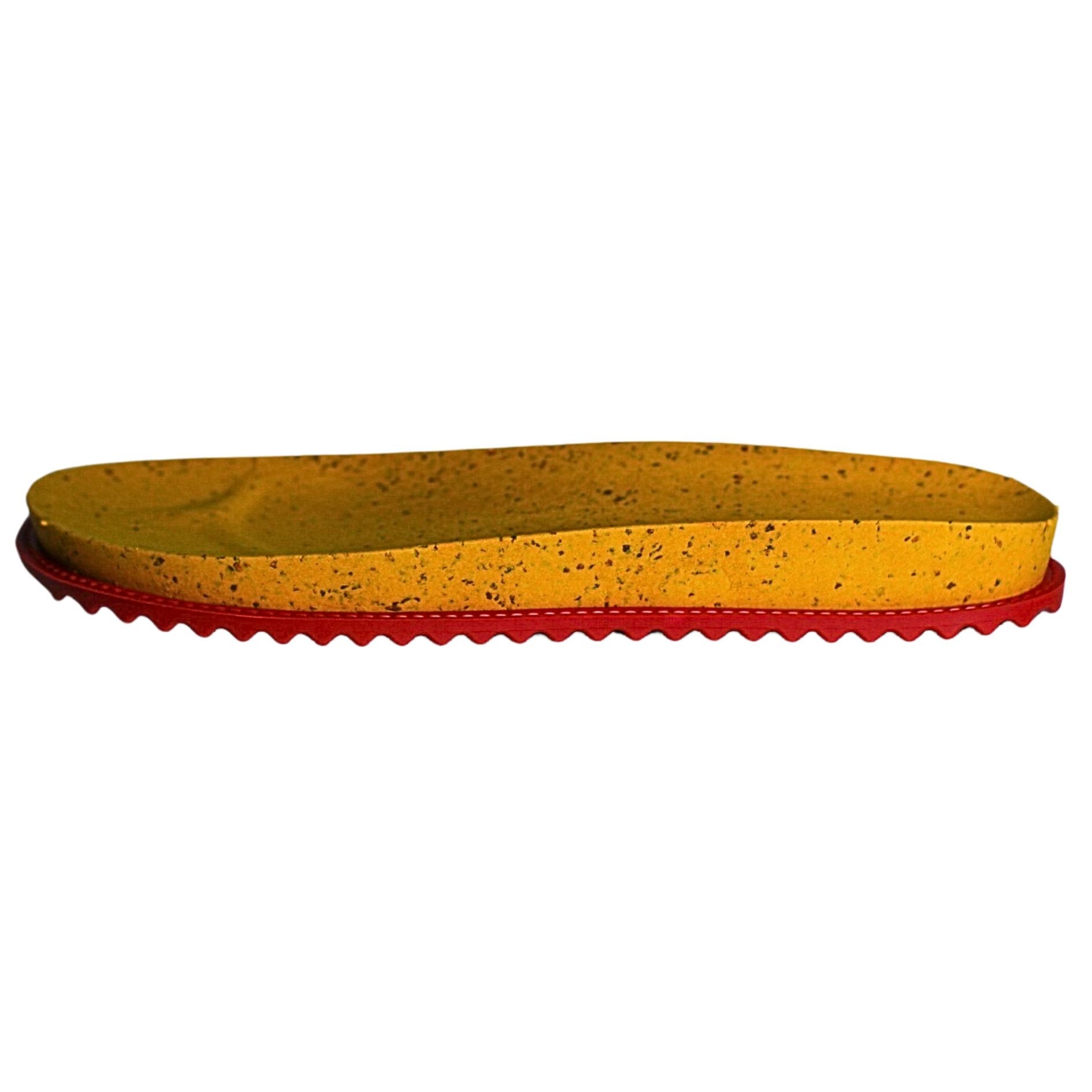 Solado Papete Mostarda com Cortiça e Soleta Vermelha - Ref. 1004
