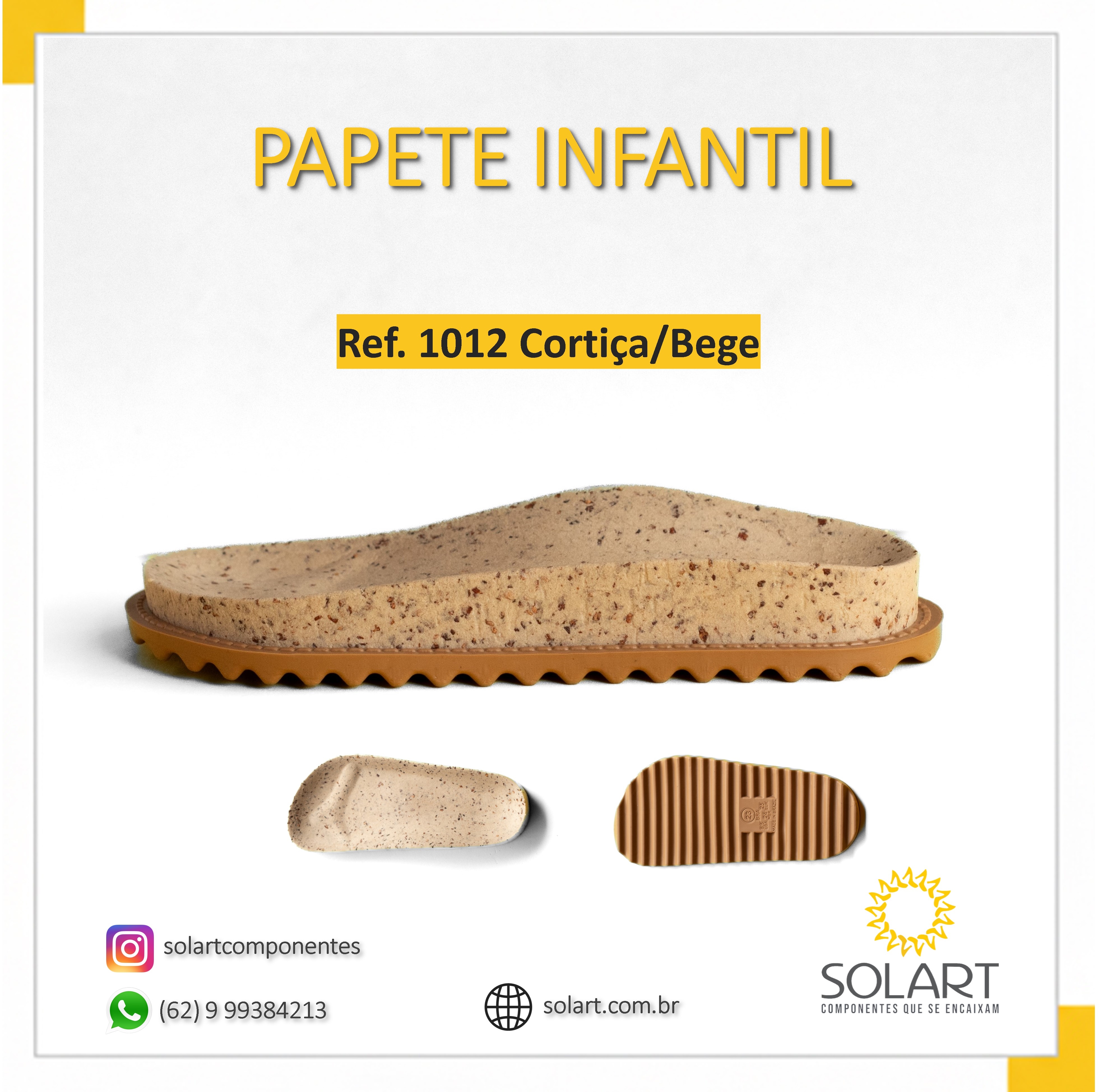 Solado Papete Infantil Corti&ccedil;a e Bege