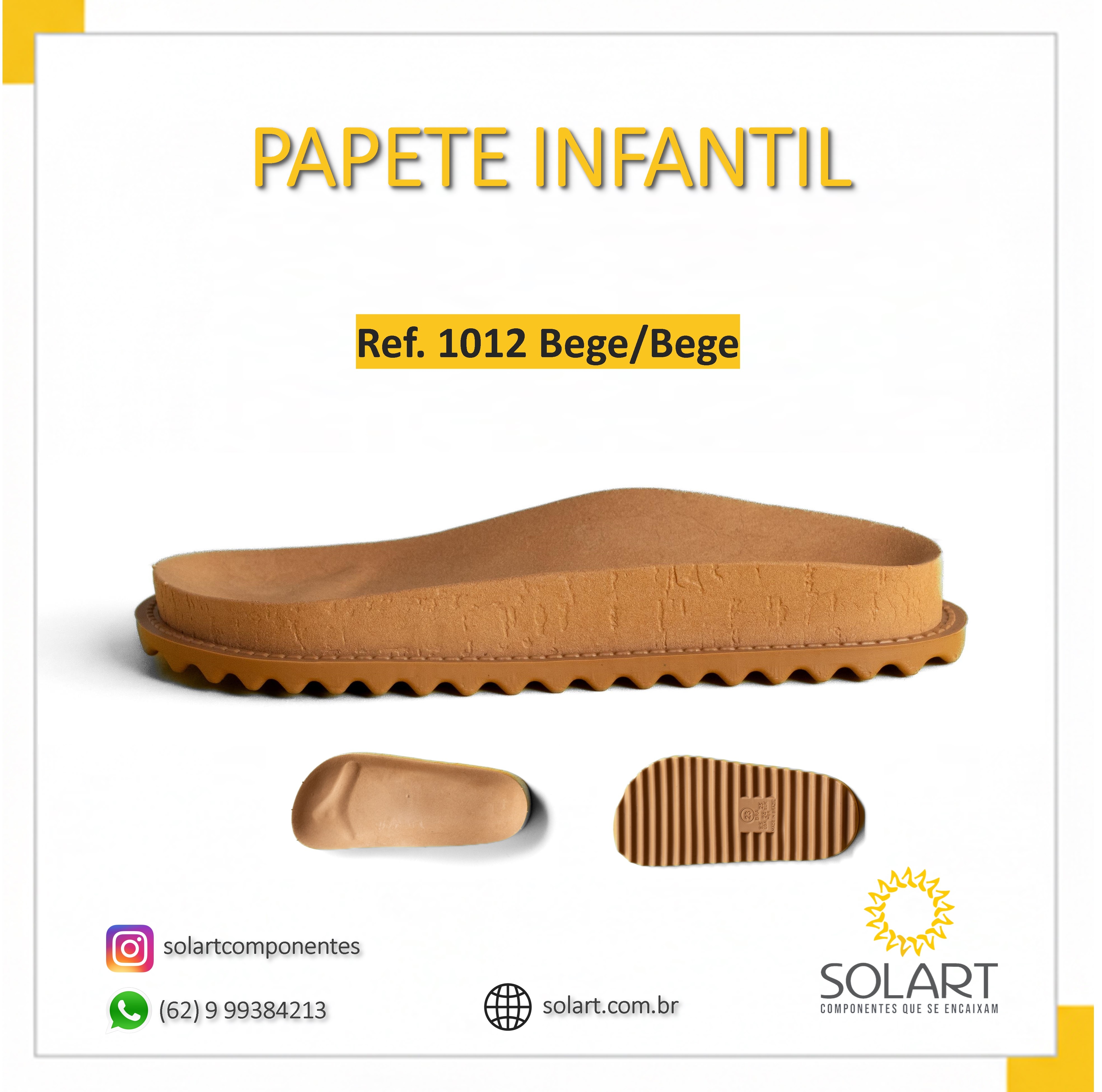 Solado Papete Infantil Bege e Bege